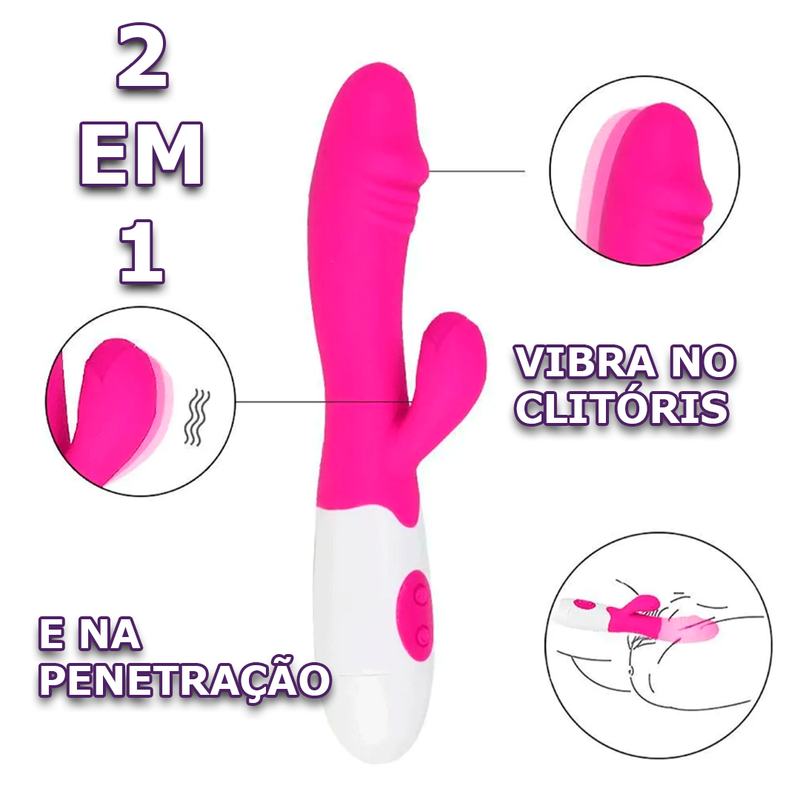 Vibrador com estimulador de clitóris